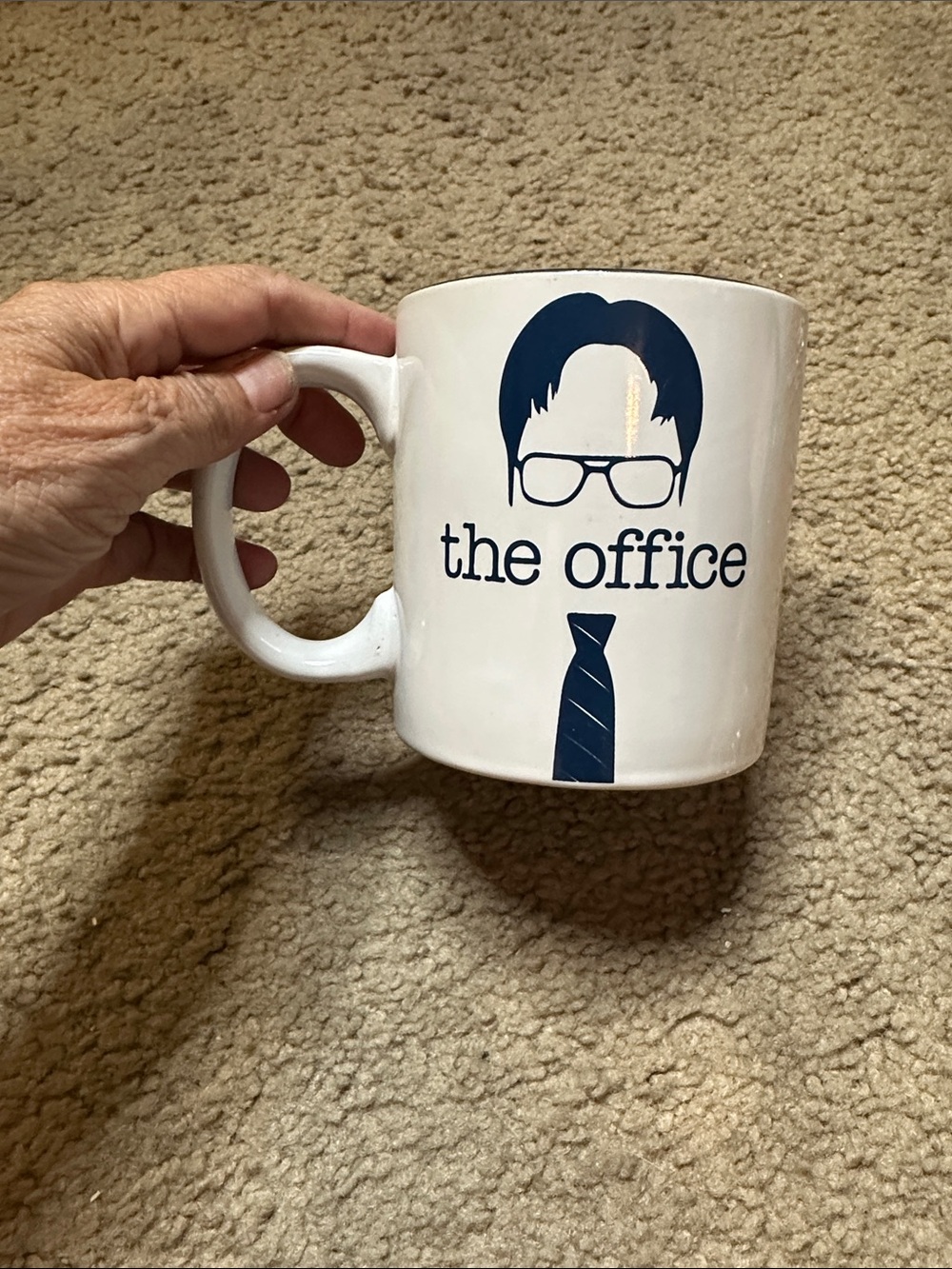 The Office White Ceramic Mug with Navy Graphic